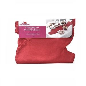 Way to Celebrate Happy Valentine's Day Red Shaped Hearts Party Table Runner